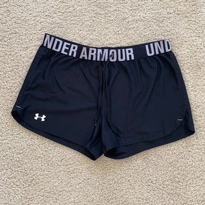 Black Under Armour Play Up Shorts with drawstring